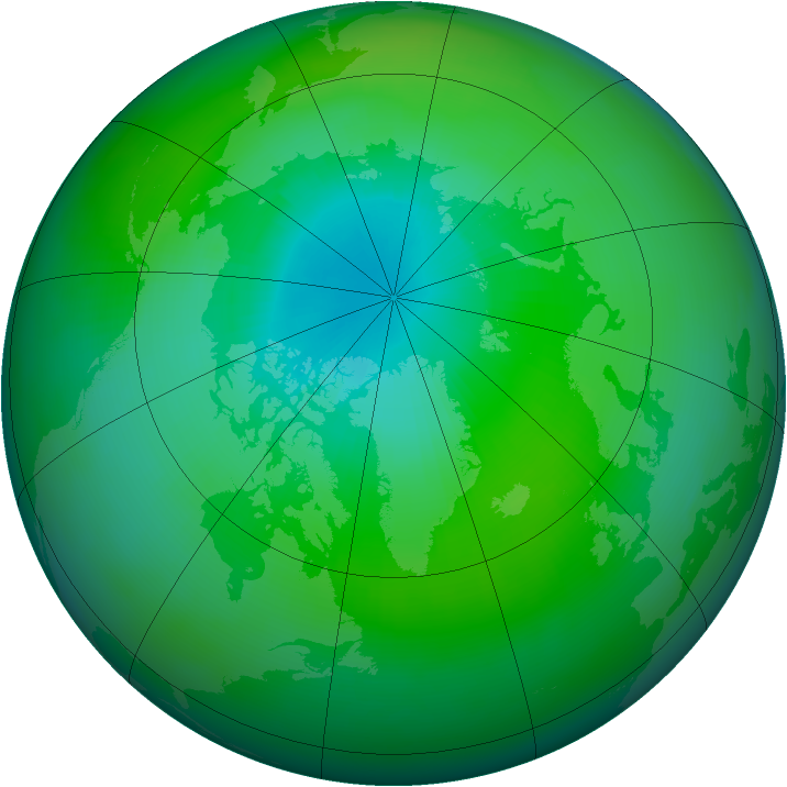 Arctic ozone map for September 1982